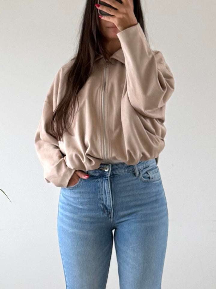 Suede Balloon Jacket